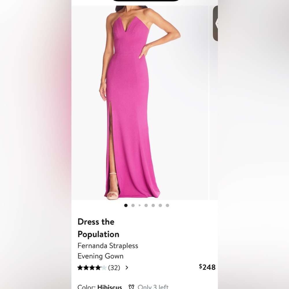 Dress the population Fernanda  strapless gown